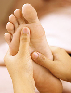 Feet being massaged